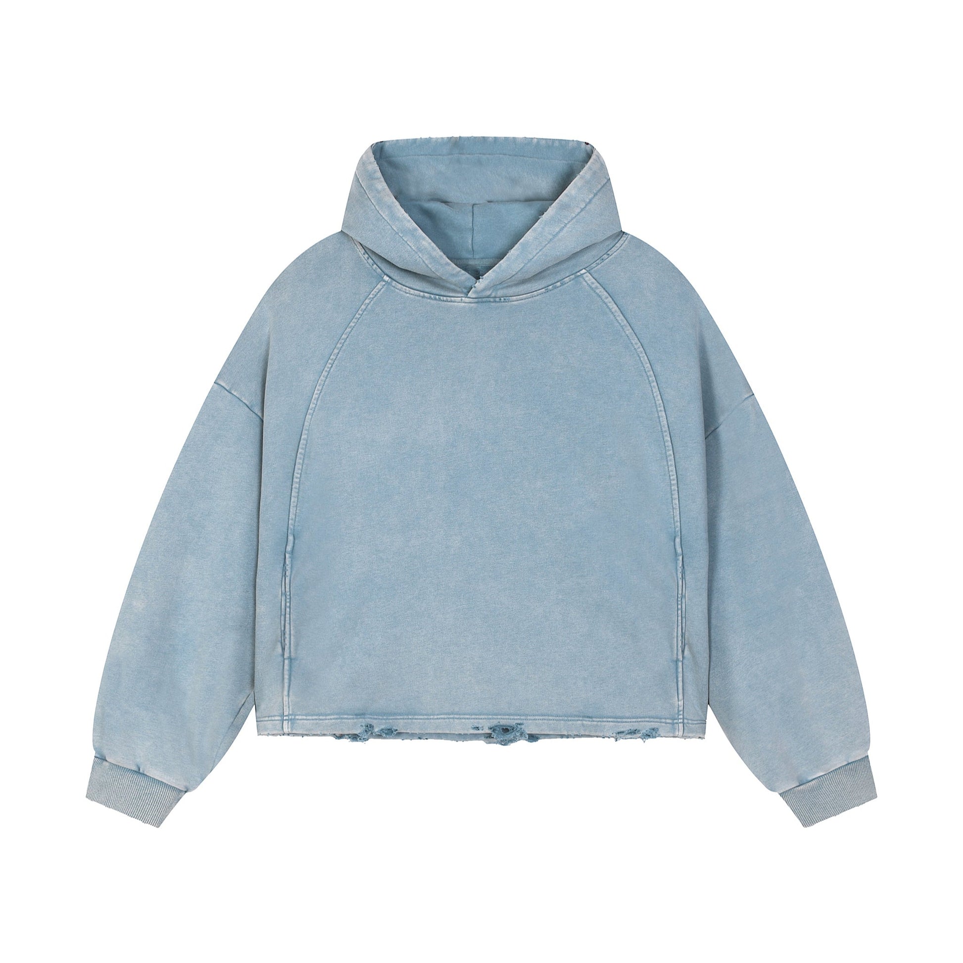 Vintage Washed Frayed-Hem Hoodie