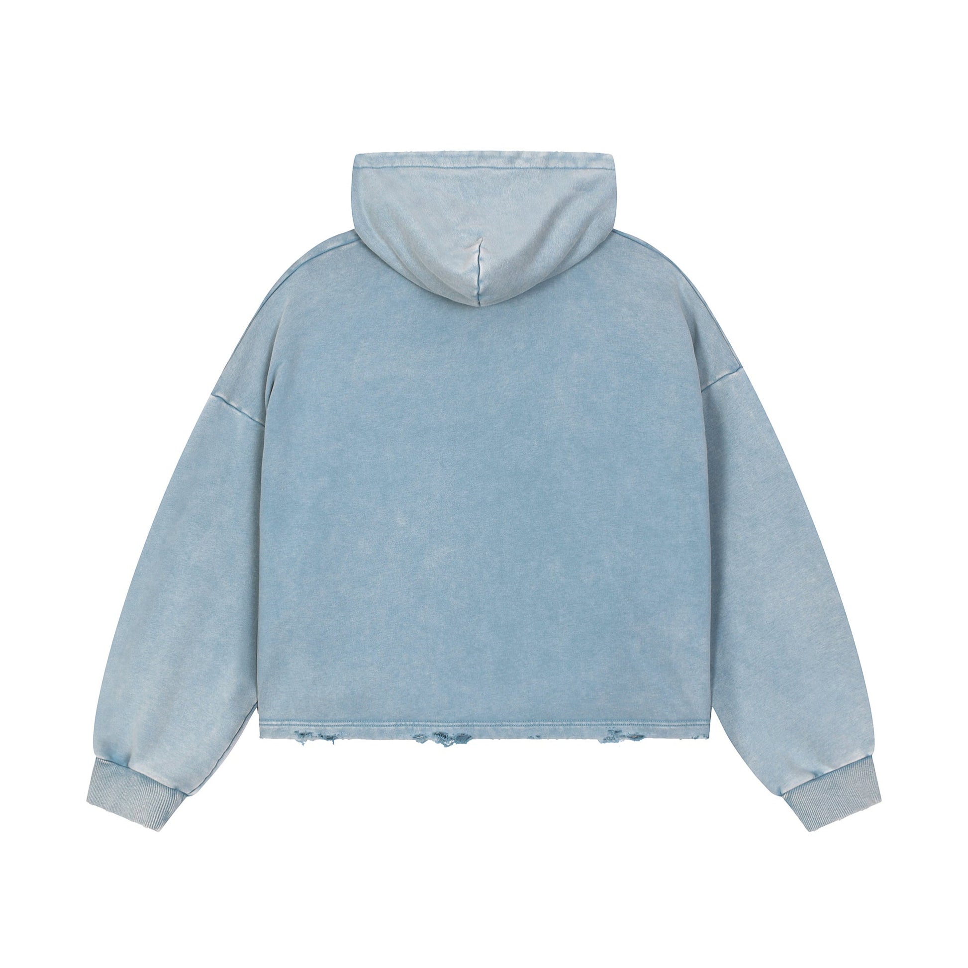Vintage Washed Frayed-Hem Hoodie